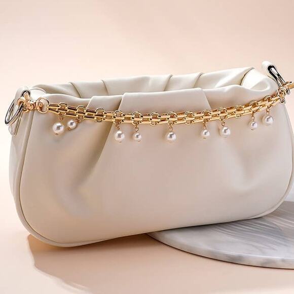 Decorative Chain and Pearl Beads Purse Bag Charm - Picture 3 of 4